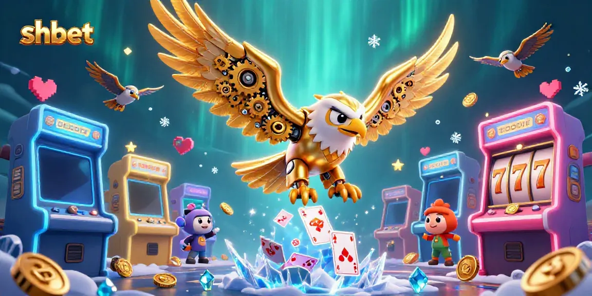 Experience thrilling gameplay with shbet featuring a golden eagle in an action-packed casino scene filled with colorful game elements.