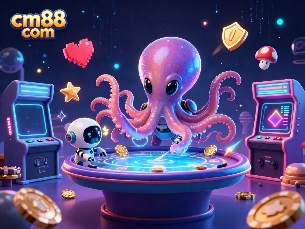 Engage with exhilarating games at cm88 com, featuring a vibrant alien casino scene with interactive elements.