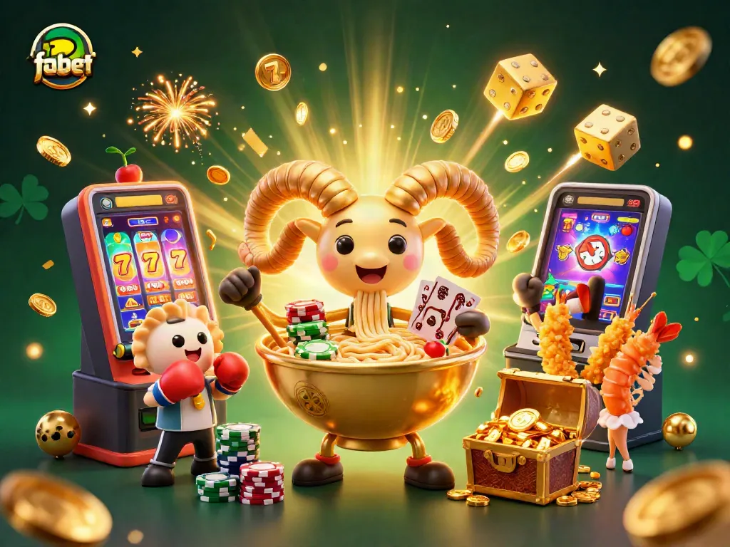 Engage with fabet's vibrant online casino world featuring a lively ramen bowl dealer and a treasure trove of jackpots.