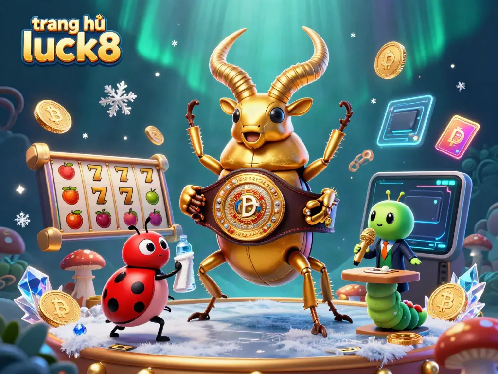 Engage with thrilling slots and jackpot excitement at trang chủ luck8, featuring a vibrant 3D casino scene.