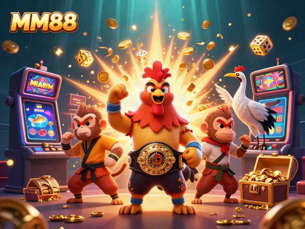 Experience thrilling fish shooting action at MM88 with vibrant characters and jackpot excitement.