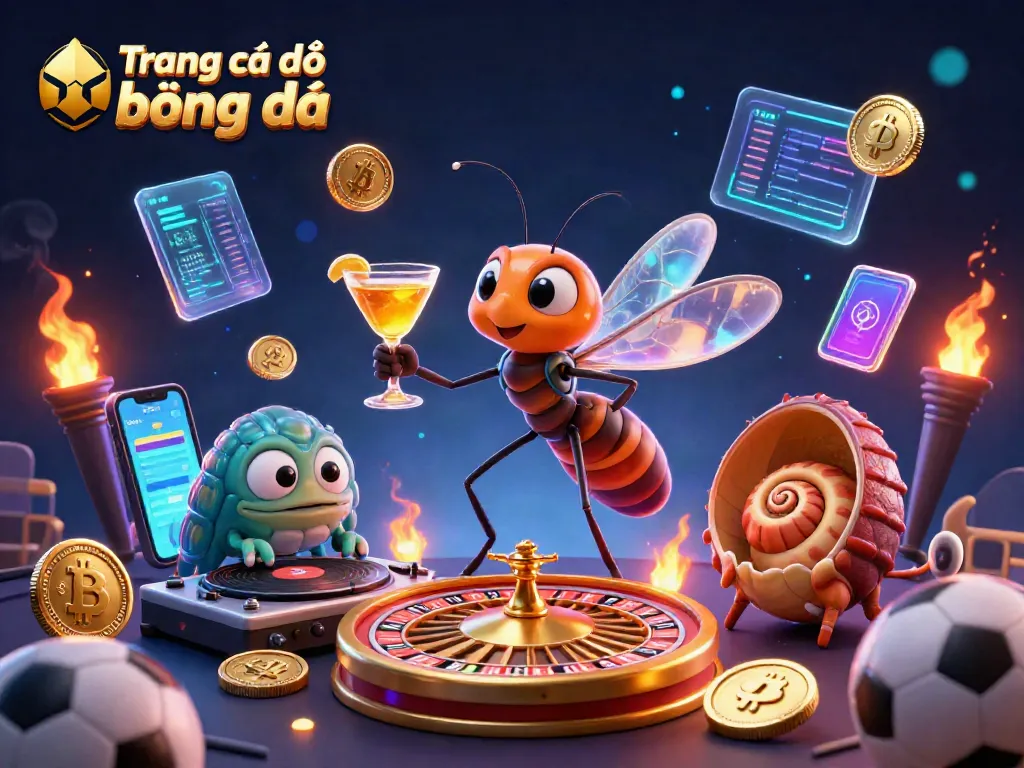 Bet on Trang cá độ bóng đá with an engaging 3D visualization of sports betting elements and vibrant characters.