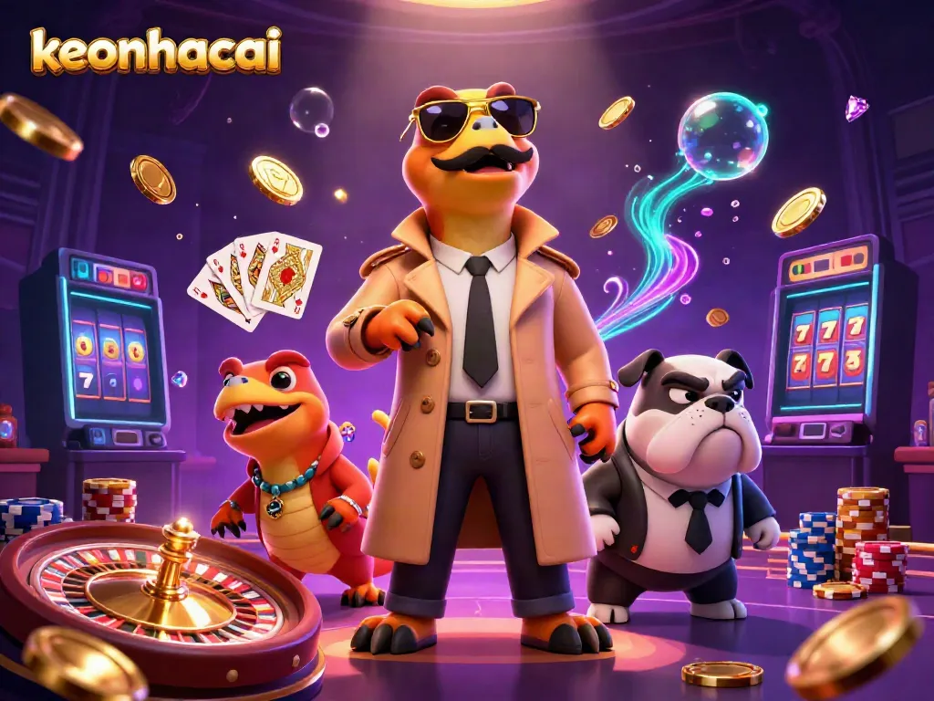 Experience the thrilling keonhacai action with a cartoonish twist as raptors impersonate a tall player entering a VIP casino.